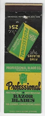 Professional Razor Blades Professional Blade CO. Empty Matchcover • $6.50