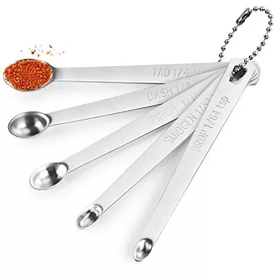 5 Pcs Stainless Steel Small Measuring Spoons Set Mini Measuring Teaspoons • $9.86