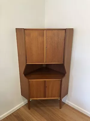 Vintage Retro Danish-style Corner Drinks Cabinet • $500