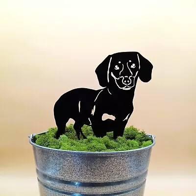 Shorthaired Dachshund Black Metal Dog Silhouette • $49