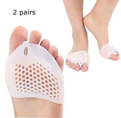 2 Pairs Silicone Corrector Relief Gel Toe Separator Hammer Toe Forefoot Pad B342 • $7.30