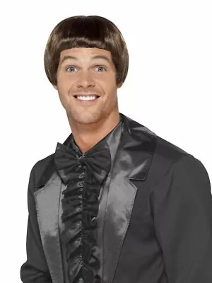 New Adult Male 1990's Bowl Cut Wig Retro Comedy Smiffys Fancy Dress Accessory • $30.95