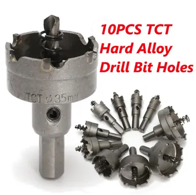 10PC Carbide Tip TCT Hole Saw Cutter Drill Bit Set For Steel Metal Alloy 16-53mm • $25.99