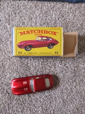 Nice Matchbox Lesney E Type Jaguar Car 32 GPT W Box • $90
