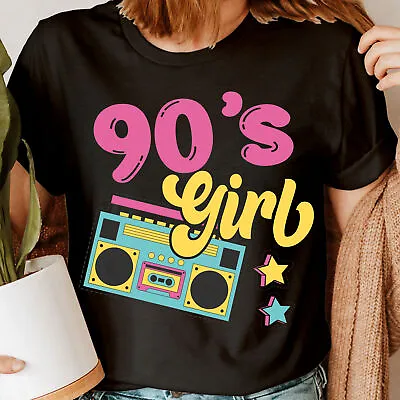 90s Party Girl Stepback 1990s Fancy Dress 90 Costume Womens T-Shirts Tee Top#DNE • $19.37