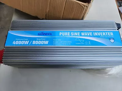 Pure Sine Power Inverter 4000W 8000W 12 V To 110 V-120 V 100% Full Power Output • $375.99