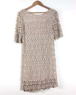 Laura Clement Cream Lace Cotton Dress UK 12 • £10.32