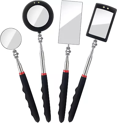 4PCS Telescoping Inspection Mirror LED Lighted Inspection Mirror For Mechanic Ch • $20.98