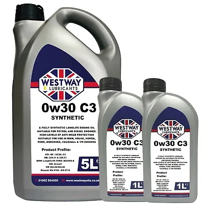 BMW 0W30 C3 Fully Synthetic Engine Oil 0w/30 C3 - 7 Litres  • £39.99