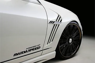 Powered By MAZDASPEED Mazda RACING RX7 RX8 Decal Sticker Emblem Logo BLACK Pair • $29.95