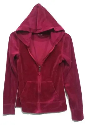 MERONA XS Red Purple Burgundy Color VELVOR Zip HOODIE Sweatshirt Hooded • $10.98