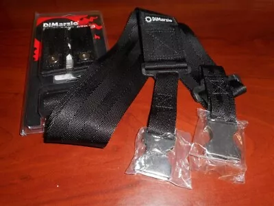 $27.99 • Buy NEW DiMarzio ClipLock Quick Release 2  Guitar Strap, Metal Clips - BLACK NYLON