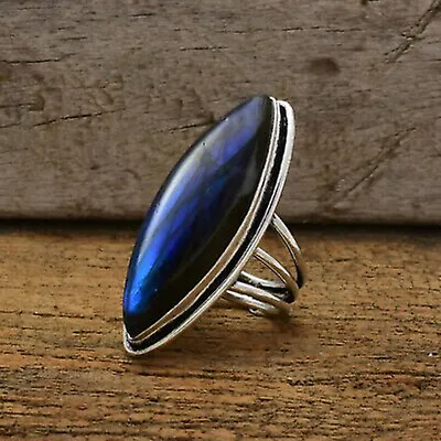 Christmas Labradorite Gemstone 925 Sterling Silver Handmade Ring All Size • $13.70