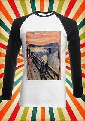 The Scream Edvard Munch Paint Men Women Long Short Sleeve Baseball T Shirt 1715 • £9.95