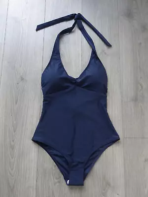 Bnwt - M&s Marks & Spencer Navy Blue Halterneck Swimming Costume Uk Size 12 • £17.99