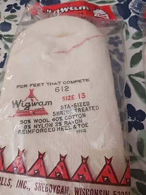 1 Pair Vintage Wigwam 632 Wool/Cotton Socks Size 13 New Old Stock  • $20