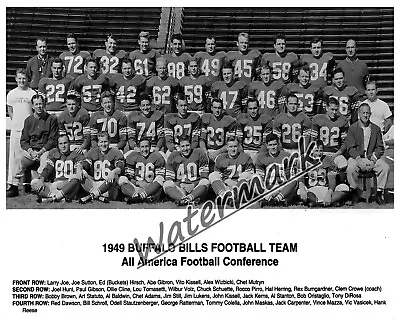 NFL AAFC 1949 Buffalo Bills Team Picture Black & White 8 X 10 Photo Picture • $5.99