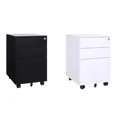 Office Mobile Filing Cabinet Metal Cupboard Drawer Unit On 5 Castors 3 Drawers • £79.99