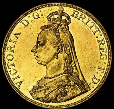 Lovely Queen Victoria 1887 £5 Gold Sovereign In Case... • £3855