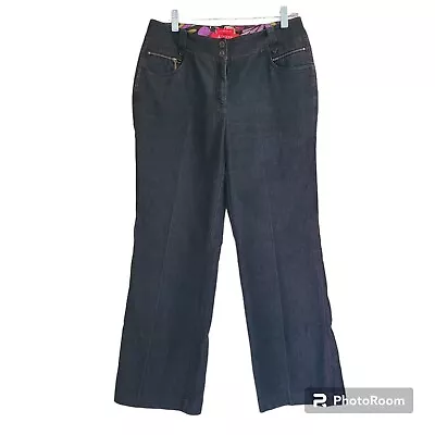 Anne Klein A Line Stretch Dark Wash Zipper Pocket Mid Rise Size 8 Jeans • $12