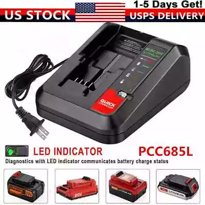 Charger For PORTER CABLE 20V Max Lithium Ion 20 Volt Battery PCC680L PCC685L US • $21.89