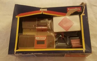 Vintage LUNDBY Dollhouse Miniature Furniture Kitchen Set Original Box NRFB • $79