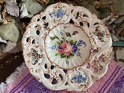 Made In Italy Vintage Italian Porcelain Tureen 11.5” Dish With Hand Painted  • $60