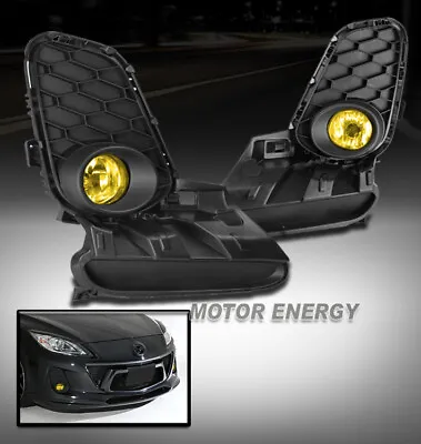 12-13 Mazda 3 Hatchback/sedan Bumper Fog Lights Lamp Yellow W/bracket Left+right • $86.95