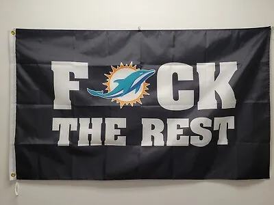 Miami Dolphins Flag 3ftx5ft Miami Dolphins Black F The Rest Flag Banner NFL  • $19.88