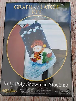 Vintage RARE MCG Textiles Graph N Latch ~ Roly Poly  Latch~ Hook Snowman  New • $24.99