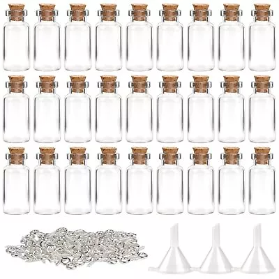 60pcs 2mL Mini Glass Bottles Spell Jars With Cork Stoppers Small Vials With... • $20.22