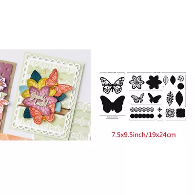 £5.51 • Buy Flowers Animal Lace Phrase Cutting Dies Clear Stamps For DIY Handmade Paper Card