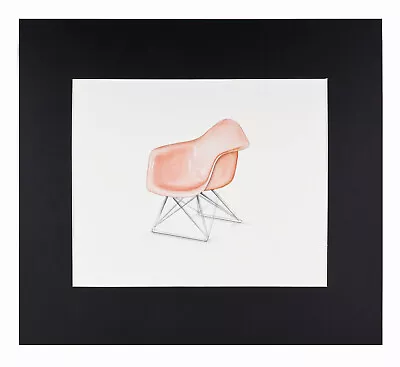 Watercolor Painting Eames Molded Fiberglass Armchair Chair Mid Century Modern • $115