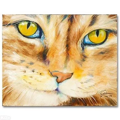  Cat Eyes Feline  ORIGINAL PAINTING By Marcia Baldwin • $850