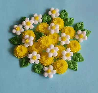 36 X Easter Flowers Cake Cupcakes Decorations Fondant • £15