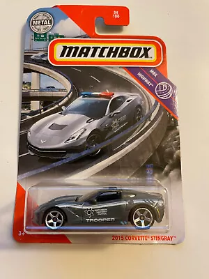 2015 Corvette Stingray #24 * Grey * 2020 Matchbox MBX Highway - Hot Wheels NIB • $3.99