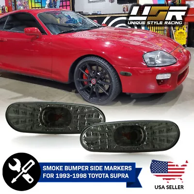 DEPO JDM Euro Smoke Front Bumper Side Marker Lights For 2000-2005 Toyota Celica • $20.45