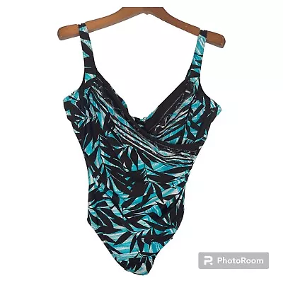 MIRACLESUIT Women's Sanibel Size 18 Underwire 1-piece Swimsuit Brown Leaf Tropic • $79.95