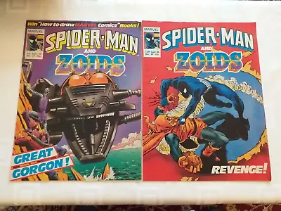 ORIGINAL MARVEL SPIDERMAN + ZOIDS MAGAZINES X 2 (1986) NOs 28 / 29 • £10