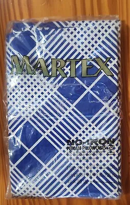 Martex Vtg 2 Standard Pillow Cases. NOS Sealed. Rare Blue/white Pattern READ. • $18.05