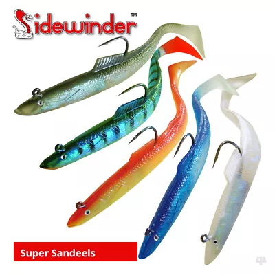 Sidewinder Super Solid / Holo Sandeels - Cod Bass Wrasse Ling Sea Fishing Lures • £8.49