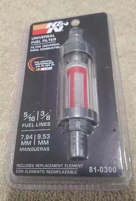 $25 • Buy K&N Reusable Universal Fuel Filter 5/16 & 3/8 - Easy Disassemble & Clean!!