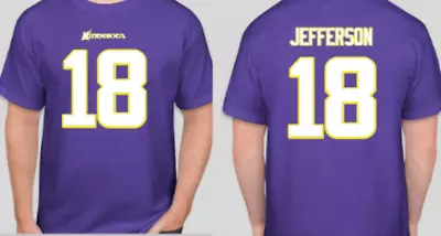 Justin Jefferson Jersey Shirt Vikings Throwback Shirt T-shirt Fan Gear • $15