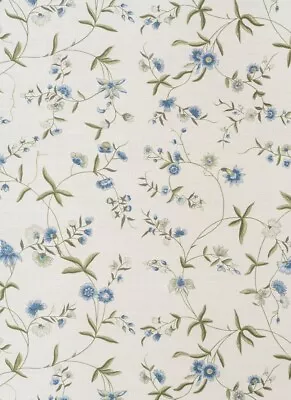 Benson Fabric. Chinese Paper - Blue Oliver On Oyster Linen.  • £0.99