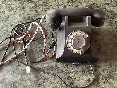 £25 • Buy VINTAGE BLACK BAKELITE TELEPHONE Call Exchange DIAL Retro Art Deco