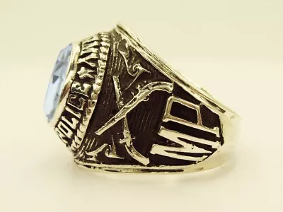 Silver 925 W 10K PLATED  MILITARY POLICE RING  MP RING  USMP  US Size 9 • $76.30