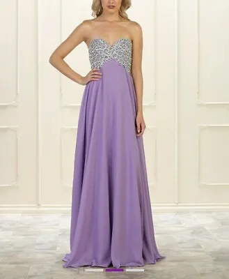 MAYQUEEN Lilac Gown Size 12 RRP £198 Detachable Straps Corset Back Prom Dress • £45