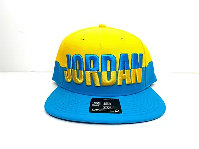 £25 • Buy Nike Jordan Pro Poolside Cap Yellow Blue One Size Adjustable CU6560 741