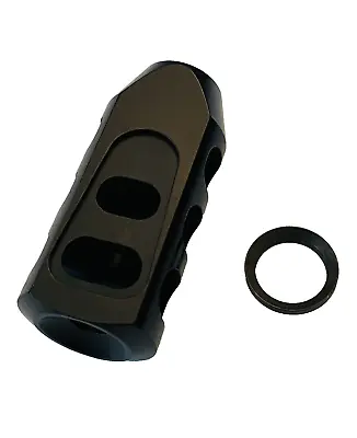 Steel Low Concussion  Competition Tank Style Muzzle Brake For 5/8X24 TPI USA • $37.98