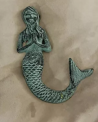 Oxidized  Metal Mermaid Wall Art Sage Green • $20